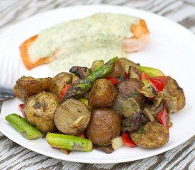 Oven-Roasted Salmon, Asparagus and New Potatoes 