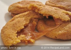 Caramel-Stuffed Pumpkin Cookies