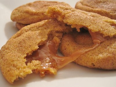 Caramel-Stuffed Pumpkin Cookies