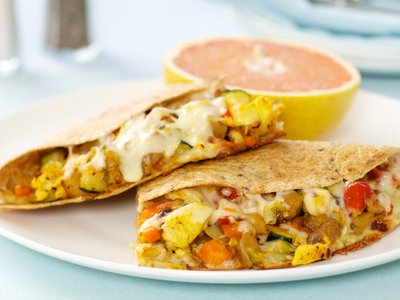 Sweet Potato, Zucchini and Tomato Quesadillas