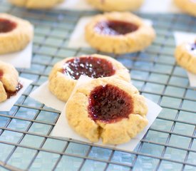 Christmas Lemon Raspberry Thumbprint Cookies