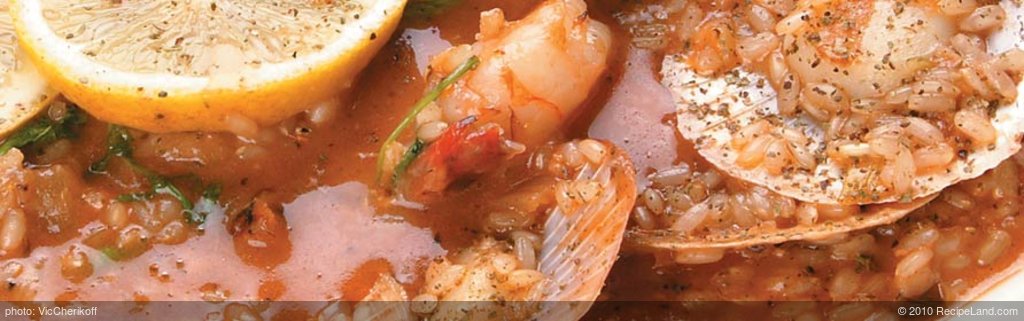Paella with Shellfish and Lemon Aspen Fruits