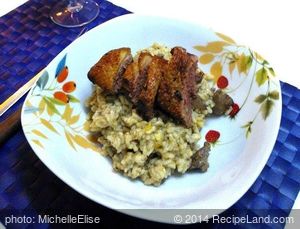 Risotto with Chicken Livers, Citrus Zest and Duck Breast
