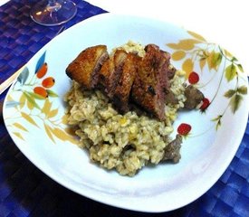 Risotto with Chicken Livers, Citrus Zest and Duck Breast