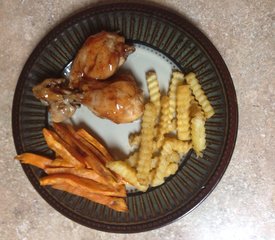 Baked BBQ chicken w/ sweet potato fries 