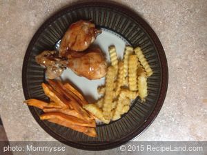Baked BBQ chicken w/ sweet potato fries 
