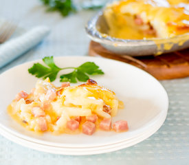 Ham and Cheese Potatoes Au Gratin