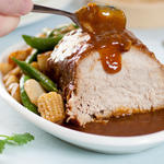 Asian pork roast with sauce