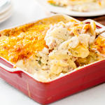 Scalloped potatoes and ham casserole - serving