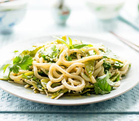 Lemon-Pepper Glazed Udon Noodles with Snow Peas and Coconut