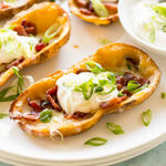 Baked Potato Skins with Cheese and Bacon