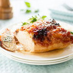 Easy sticky chicken with slice cut