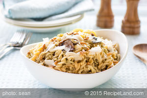 Roasted Mushrooms, Garlic and Pine Nuts with Pasta