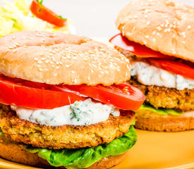 Chickpea Burgers and Tahini Sauce