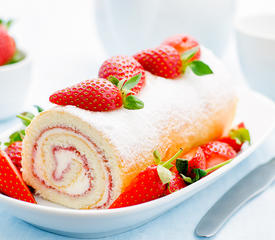 Lemon Strawberry Cake Roll