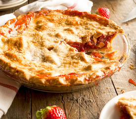 Favorite Glazed Strawberry-Rhubarb Pie