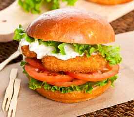 Seafood Burgers with Basil Tartar Sauce