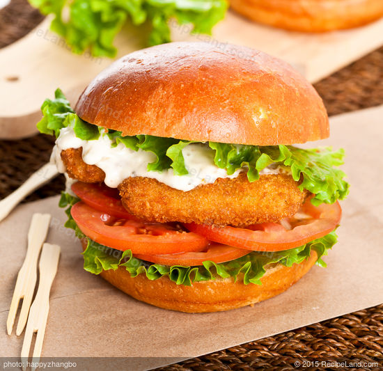Seafood Burgers with Basil Tartar Sauce Recipe