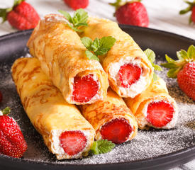 Strawberry-Cream Crepes