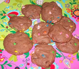 M&M Chocolate-Chocolate Cookies