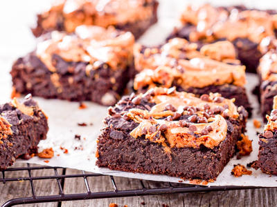 Peanut Butter Brownies with Peanut Butter Frosting 