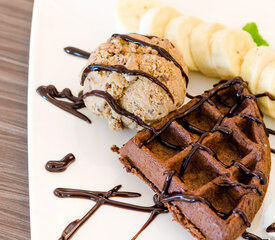 Chocolate Waffles with Ice Cream