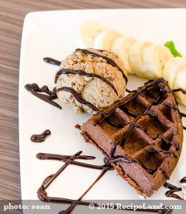 Chocolate Waffles with Ice Cream