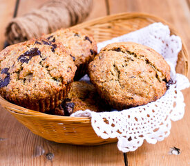 100% Whole Wheat Chocolate Chip Nut Muffins