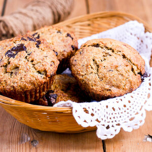 100% Whole Wheat Chocolate Chip Nut Muffins