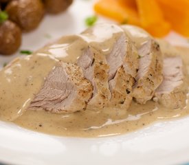 Pork Tenderloin in Thyme White Wine Cream Sauce