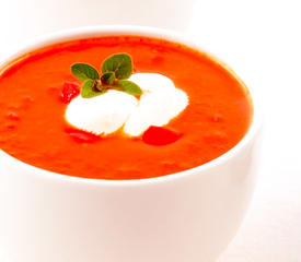 Augusta's Chilled Tomato Soup with Basil Cream