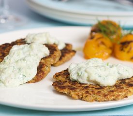 Zucchini Potato Latkes with Tzatziki