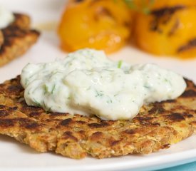 Zucchini Potato Latkes with Tzatziki