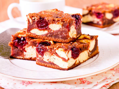 Cream Cheese Cherry Marbled Brownies