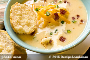 Creamy Baked Potato Soup with Bacon and Cheddar recipe