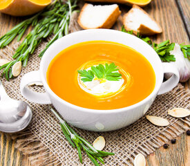 Butternut Squash Soup with Celery and Carrots