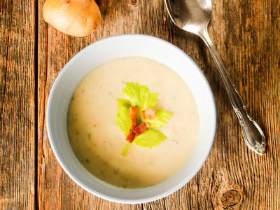 Baked Potato Soup with Bacon and Sour Cream