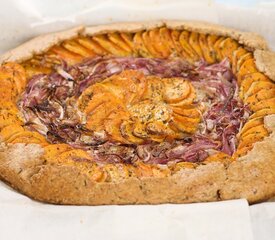 Cheesy Sweet Potato and Red Onion Tart