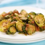 Roasted Brussels Sprouts with Sun-Dried Tomato Pesto 