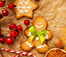 Christmas Ginger Cookies with Almond Frosting