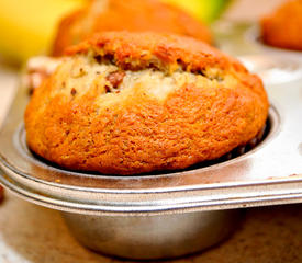 Chunky Banana Bran and Nuts Muffins