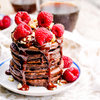 Chocolate Pancakes with Chocolate-Raspberry Sauce