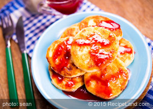 Buttermilk Pancakes with Strawberry Sauce