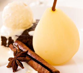 Oven Poached Pears in Wine