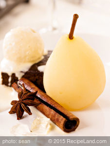 Oven Poached Pears in Wine recipe