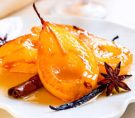 Grape and Honey Poached Pears