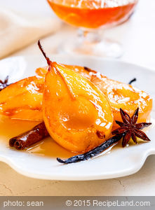 Grape and Honey Poached Pears