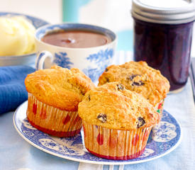 Cornmeal Honey Blueberry Muffins