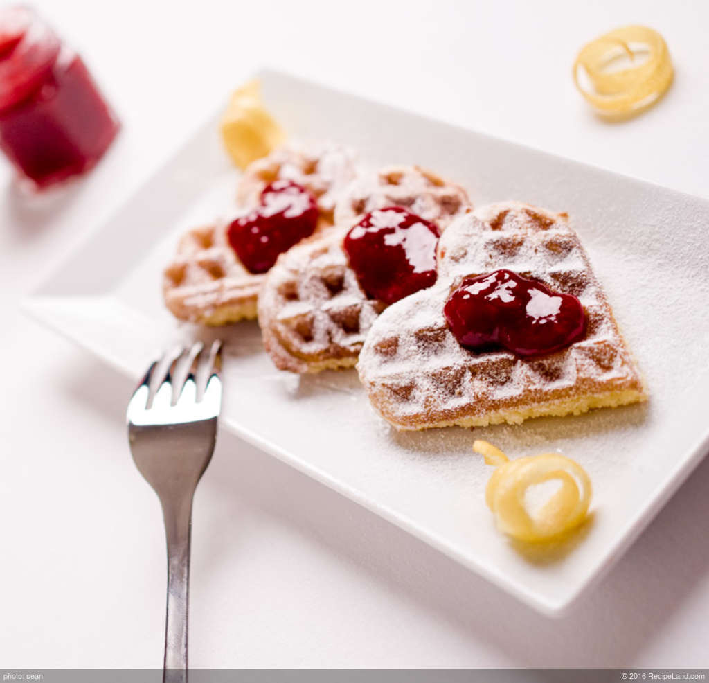 Buttermilk Waffles with Cherry-Almond Sauce recipe
