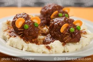 Baked Bloody Rats-Halloween Meatloaf